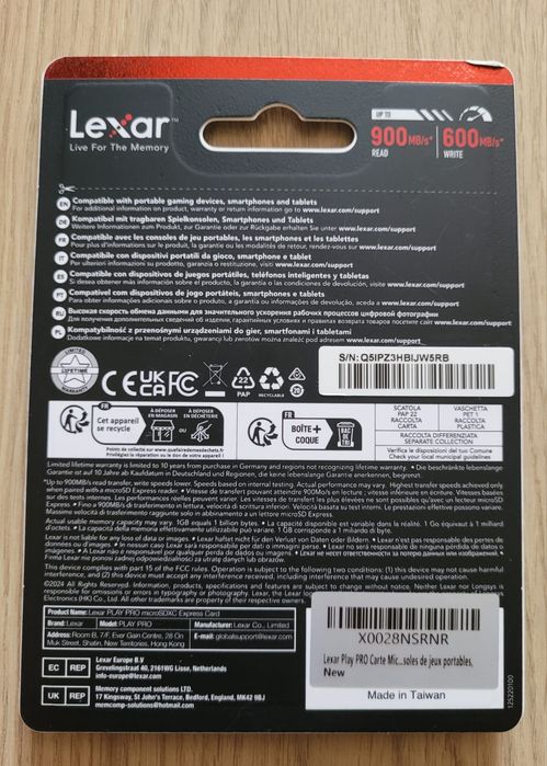 Карта пам'яті Lexar PLAY PRO microSDXC Express 512GB