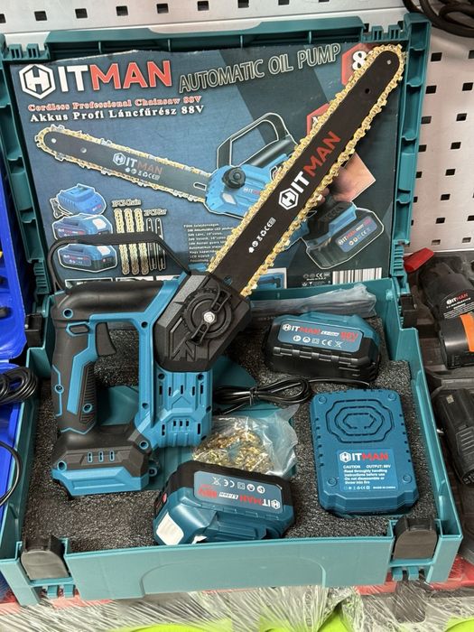Акумуляторна ланцюгова пила HITMAN 88V з автоматичним змащенням