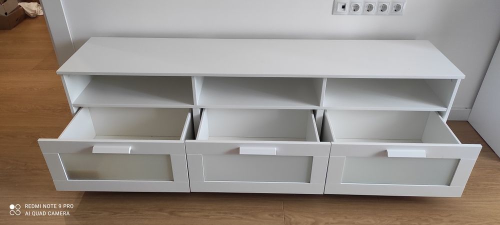 Тумба под телевизор IKEA BRIMNES , ТВ-тумба, белая, 180×41×53 см.