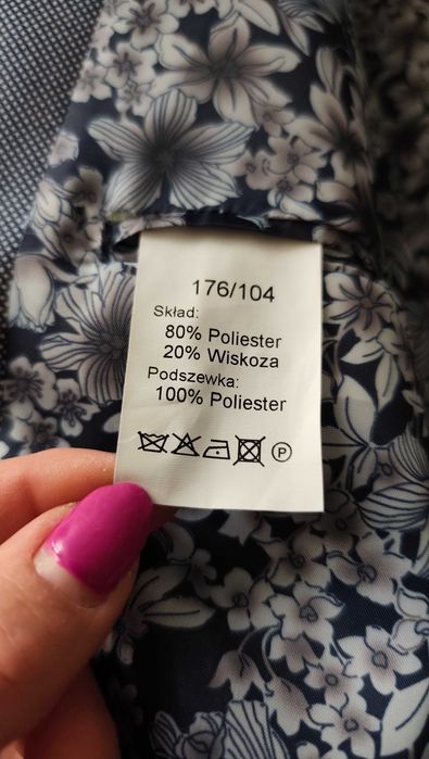 Marynarka męska w pepitkę z poszetką