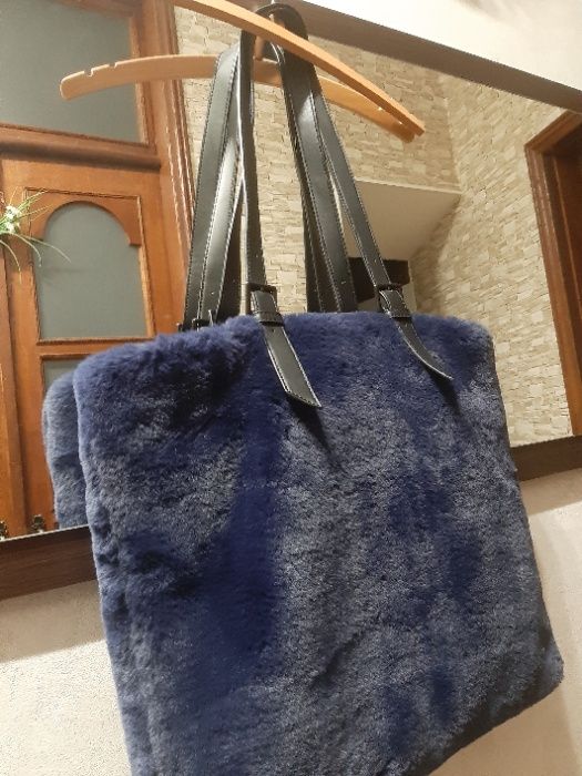 Хутряна меховая сумка шопер, Topshop