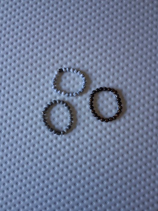 Conjunto de Pulseiras de Contas em Pedras Naturais
