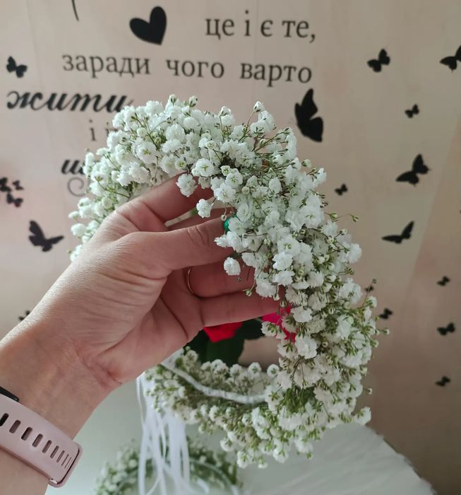 Віночок з гіпсофіли живі квіти