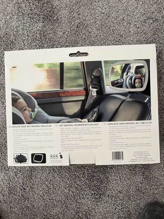 Espelho 360º com luz LED para carro