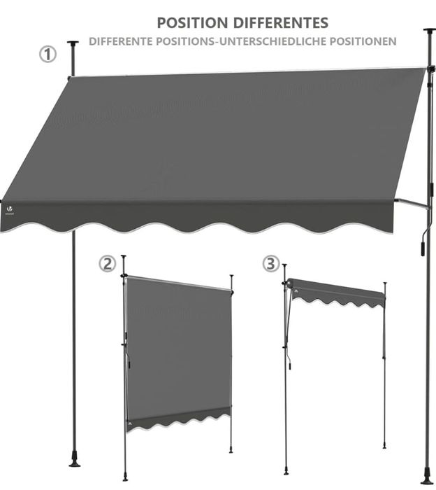 VOUNOT markiza okienna 2,5 m szara