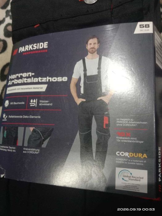 Робочий напівкомбінезон Parkside Performance р. 48 (Новий). штани Cordura