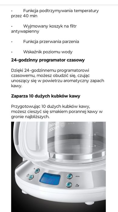 Ekspres do kawy przelewowy Russell Hobbs
