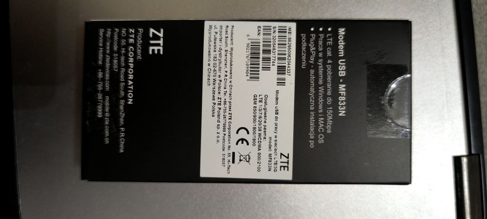 Modem ZTE( LTE) na SIM kartę