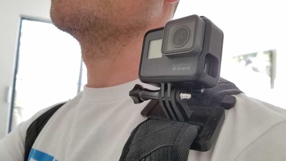 Uchwyt na ramię plecaka do GoPro (do turystyki) Druk 3D petg czarny