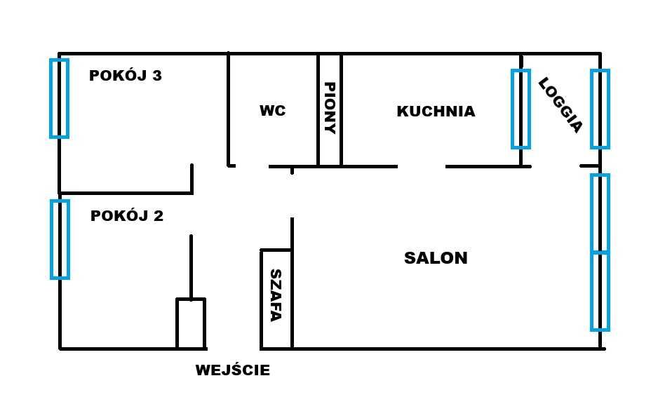 3 Pokoje | Centrum | 47,8m2 | Loggia