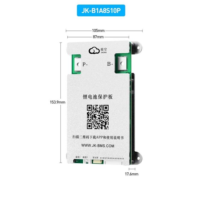 Jikong JK-B1A8S10P smart BMS lifepo4 LiFePO4 Li-ion LTO Дисплей 3.2"