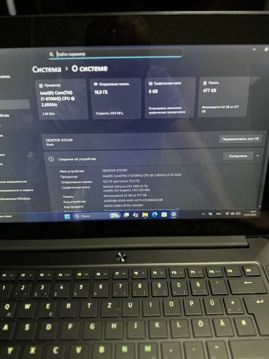 4K сенсорный Премиальный мощный игровой ноутбук Razer Blade  nvidia 6гб.