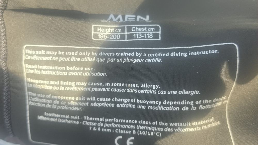Fato de Mergulho Apeks Thermiq Advanced 8/7mm 3XL  c/Bolsos como novo