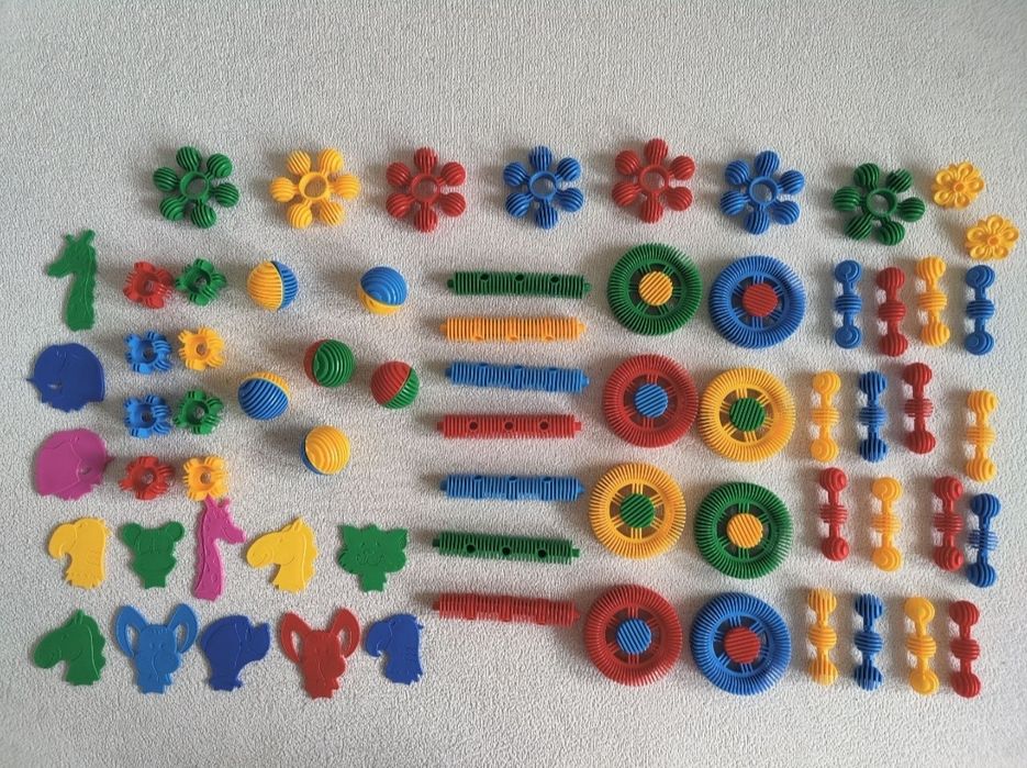 Duży zestaw kreatywnych klocków Funny Blocks Wader kolorowe plastikowe