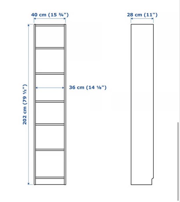 Billy ikea Estrutura com extensao 40x28x237