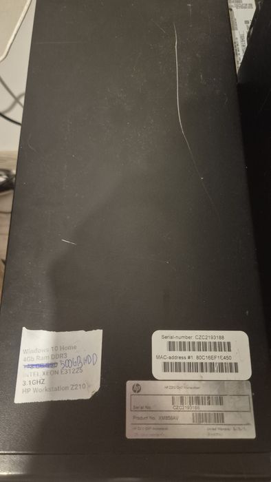 HP Workstation Z210 Komputer Stacjonarny