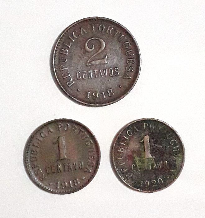 Lote de 11 Moedas antigas (centavos) da República Portuguesa