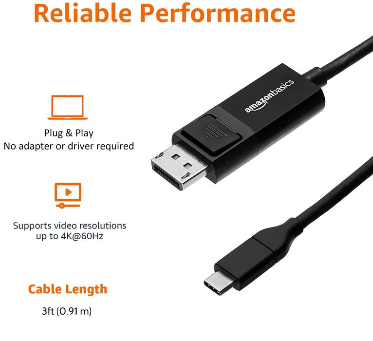 kabel displayport - usb typ c amazon 0,9 m