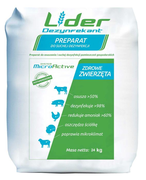 Lider preparat do suchej dezynfekcji pomieszczeń gospodarskich 24 kg