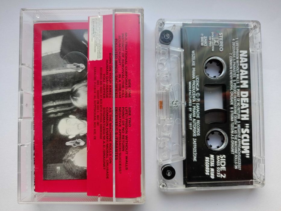 Napalm Death - Scum kaseta magnetofonowa