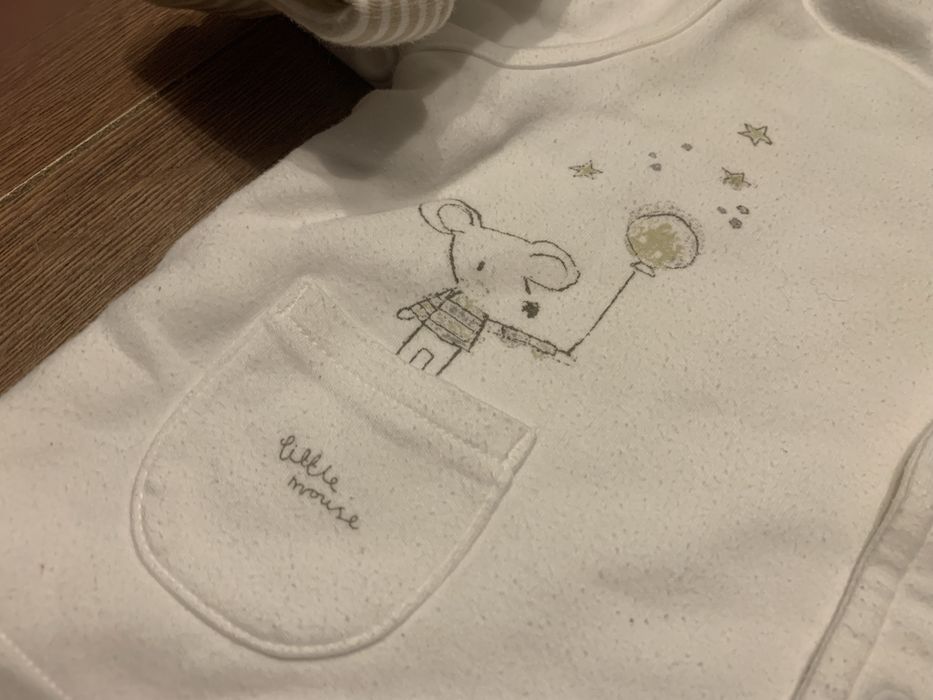 Biała bluza rozpinana Next r. 62 bluza niemowlęca z kapturem