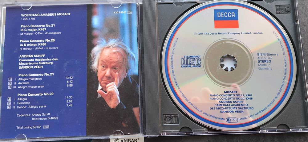 Mozart- Piano Concertos [Camerata Académica Salzburg. Dir. S. Vegh] CD