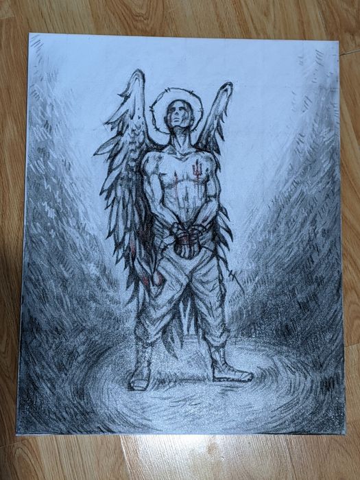 Создаю картины, графика, уголь на холсте.