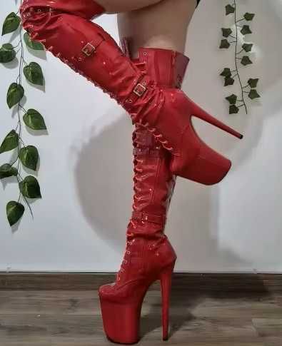 Kozaki za kolano wiązane 4 kolory