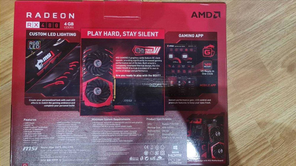 Відеокарта MSI AMD Radeon RX 480 4Gb Gaming (RX 480 GAMING 4G)