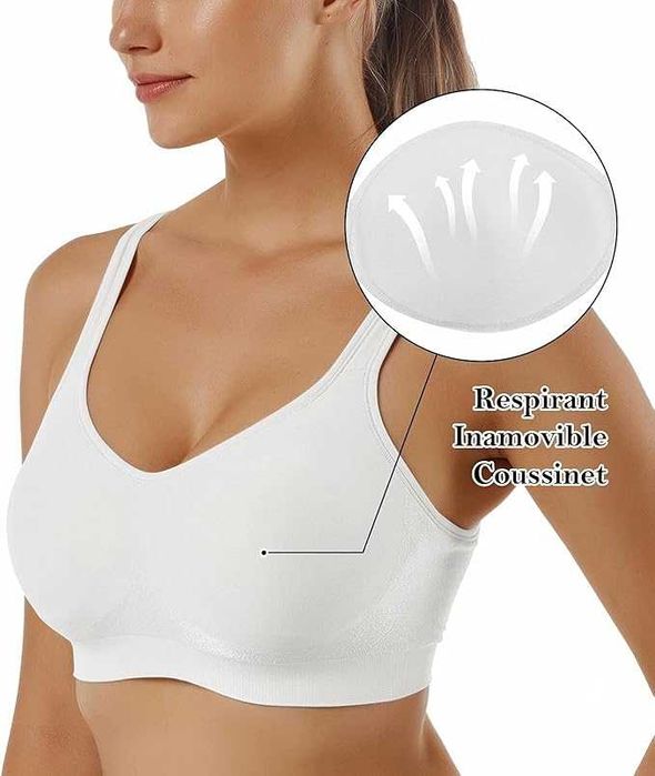 Nowy biustonosz damski / top / bez fiszbin / gładki / XL / 2szt !9677!