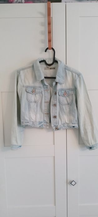 Jasna krótka kurtka jeansowa TopShop Moto r. 36