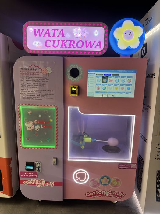 Automat do waty cukrowej Vending – gotowy do pracy