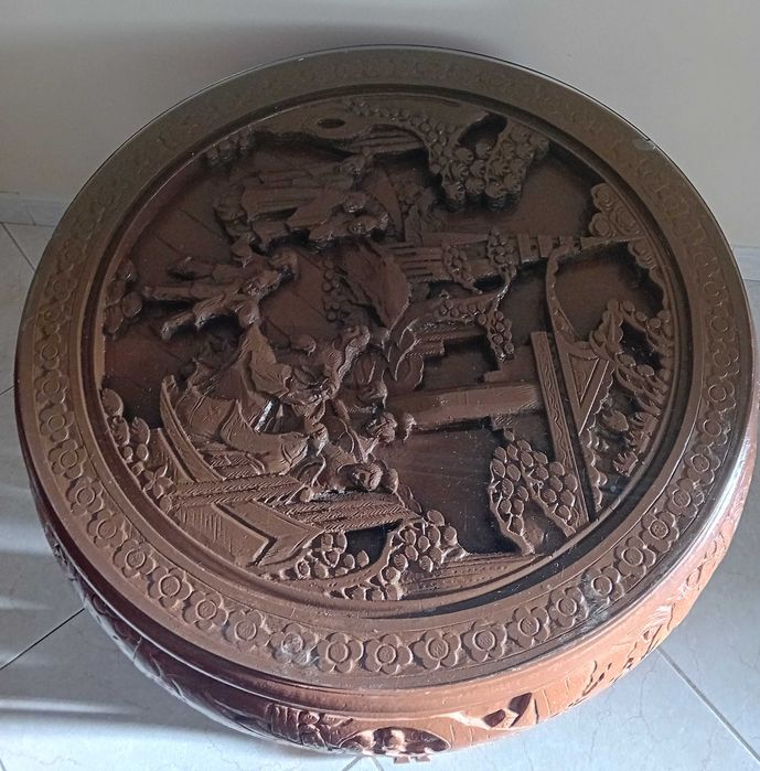 Mesa de chá oriental + 4 bancos