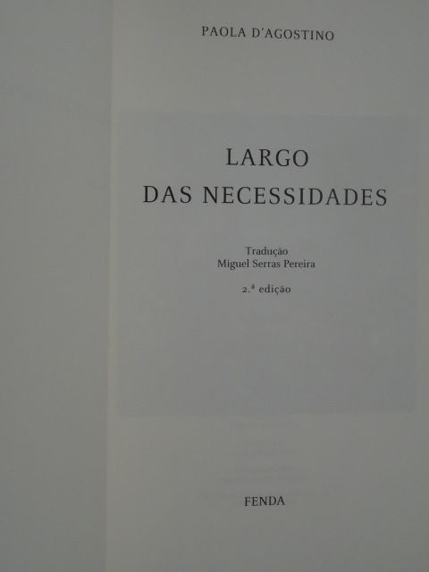 Largo das Necessidades de Paola D´Agostino