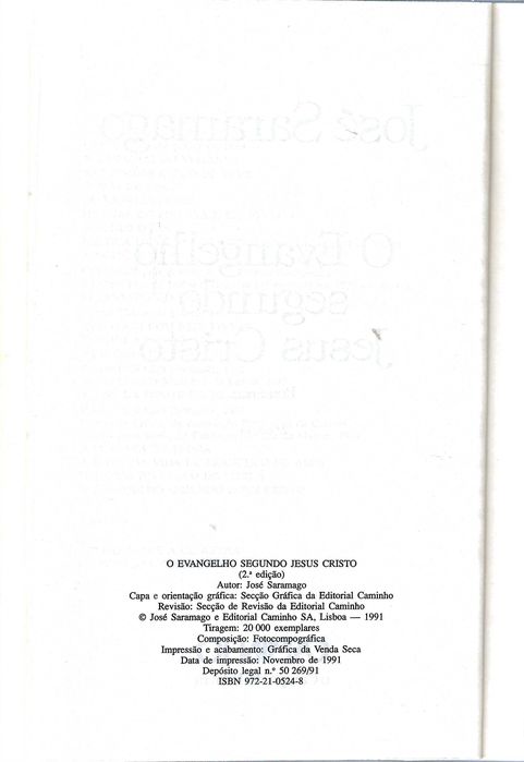 O Evangelho Segundo Jesus Cristo