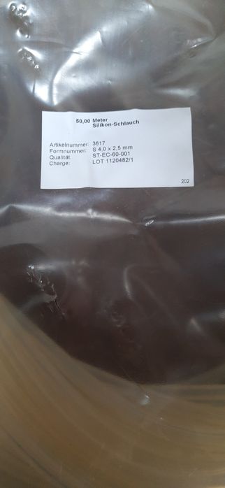 Wąż, wężyk silikonowy 6(8)x2,5mm, 4x2,5 mm 50m przewód