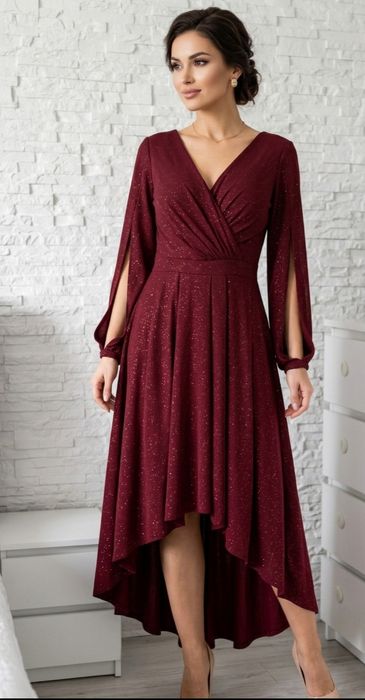 Modello L/Xl sukienka asymetryczna z brokatem
