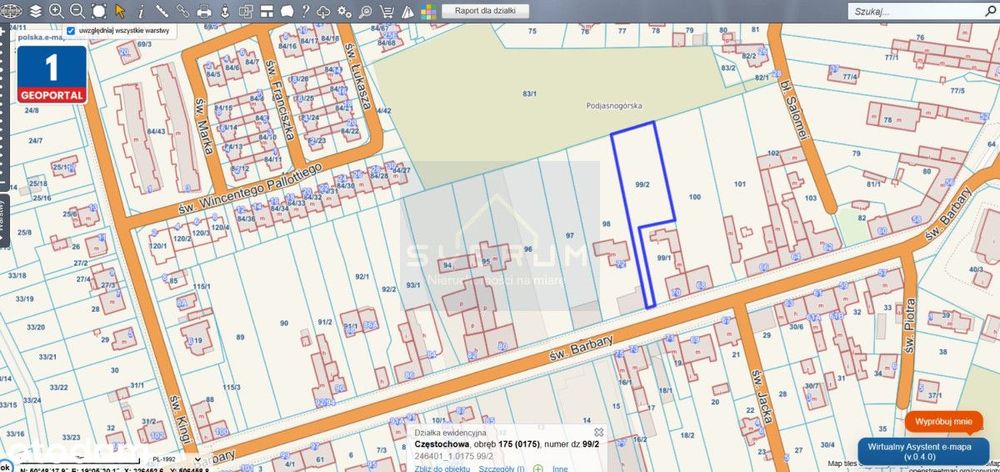 Pod Jasną Górą | Działka 1796 m²