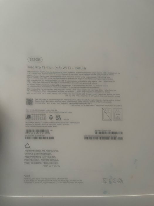 iPad Pro 13", wersja 512 GB Wi-Fi + Cellular , Esim !