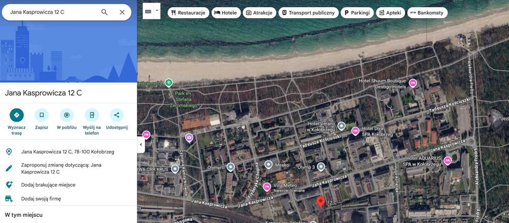 Apartament 300 m od morza
