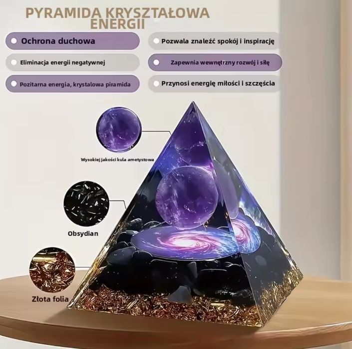 Piramida kryształowa kula dobrej energii figurka dekoracyjna
