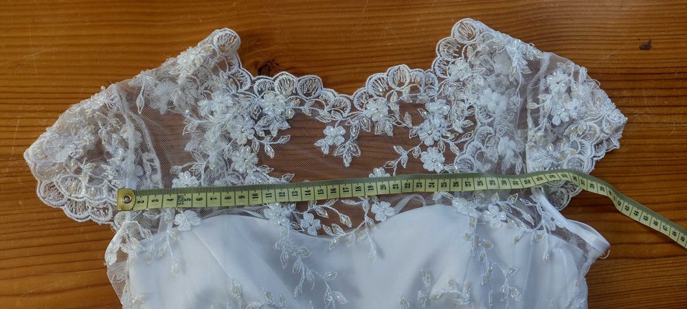 Piękna suknia ślubna długa (koronka) WELON gratis