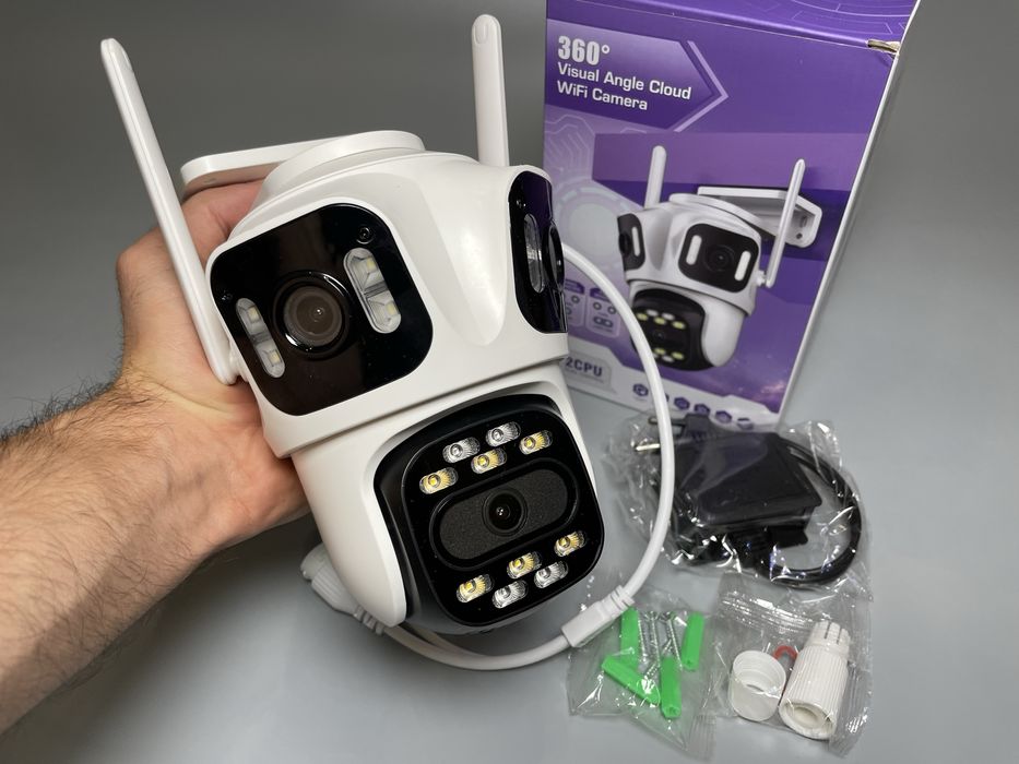 Wifi Тройная камера видеонаблюдения 9 Мп ICsee Потрійна відеонагляду