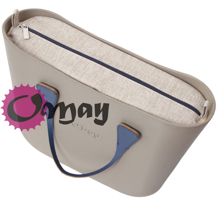 Naturalny organizer do OBAG STANDARD beż struktura granat wkład OMAY