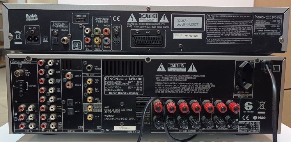 Amplituner Kina Domowego – Denon AVR-1306/Odtwarzacz DVD – Denon DVD-1740