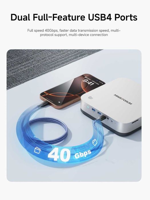MINISFORUM Mini PC AI X1 Pro AMD Ryzen AI 9 HX370(12Cores/24 Threads)&AMD Radeon