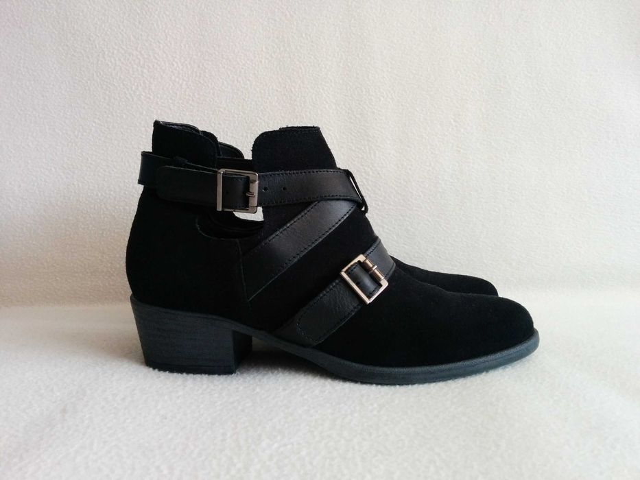 ESPRIT wiosenne botki z zamszu naturalnego - damskie buty