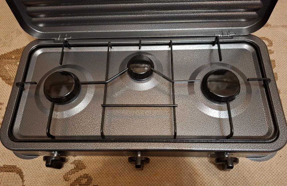 Газовая настольная плита 3 комфорки Газова плитка 3к під балон