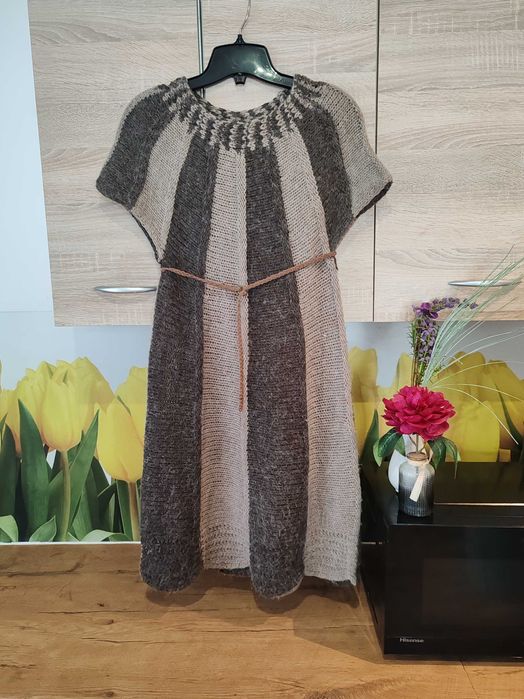 Cieputka sukienka z dzianiny Apricot rozmiar 36 akryl/moher/wełna