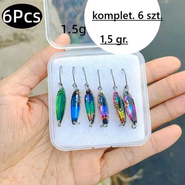 Mikro błystki komplet 6 szt. 1,5 gr.